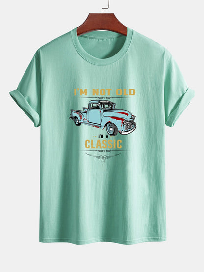 Regular Fit Classic Car Print Cotton T-Shirt