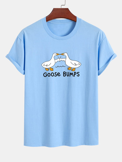 Regular Fit Goose Fist Bump Print Cotton T-Shirt