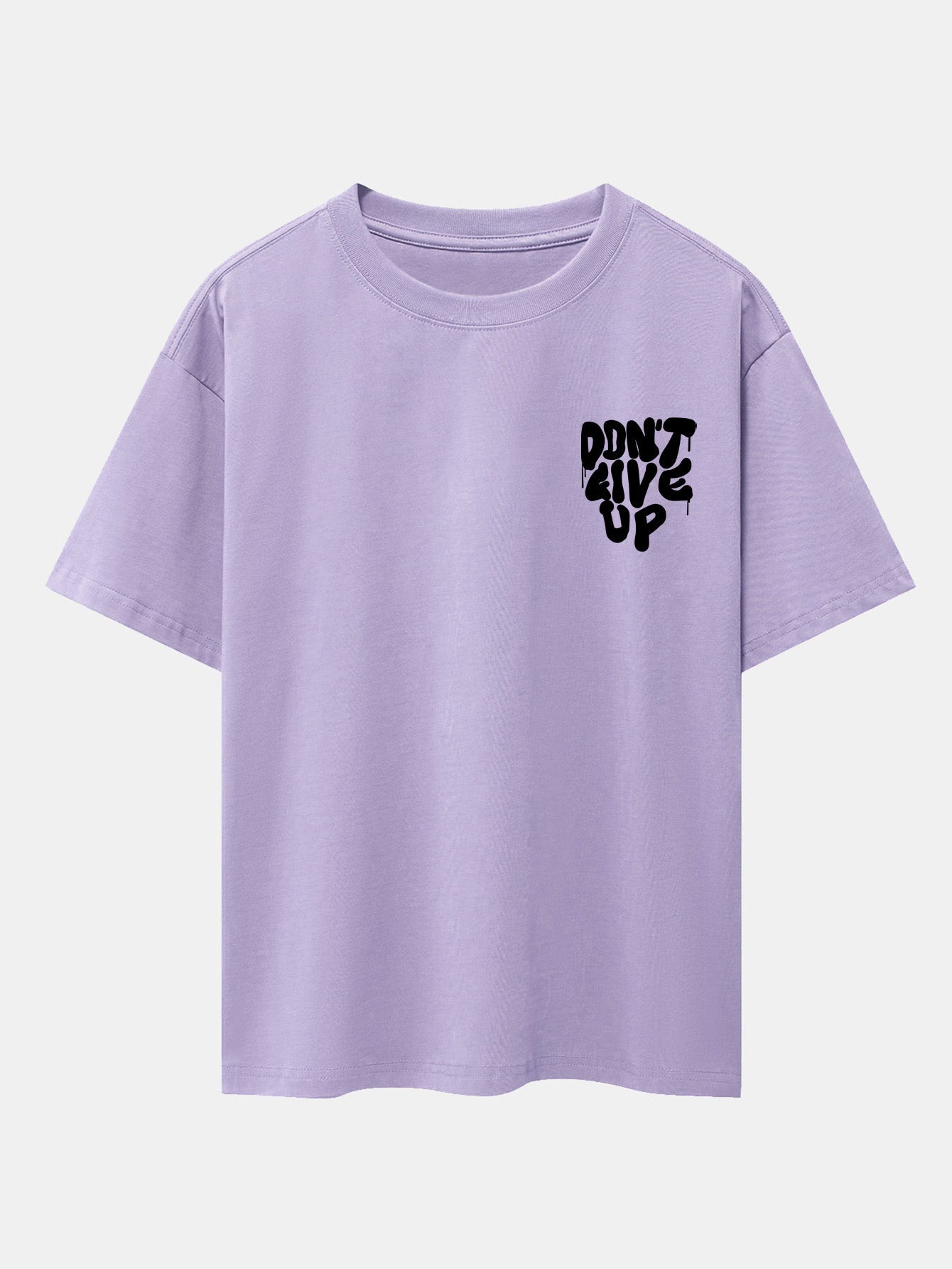 Don't Give Up Print Drop Shoulder Oversize T-Shirt