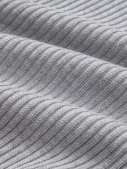 3 Pieces Ribbed Crew Neck Knit T-Shirt