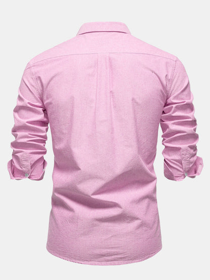 Cowboy Embroidery Cotton Oxford Button Up Shirt