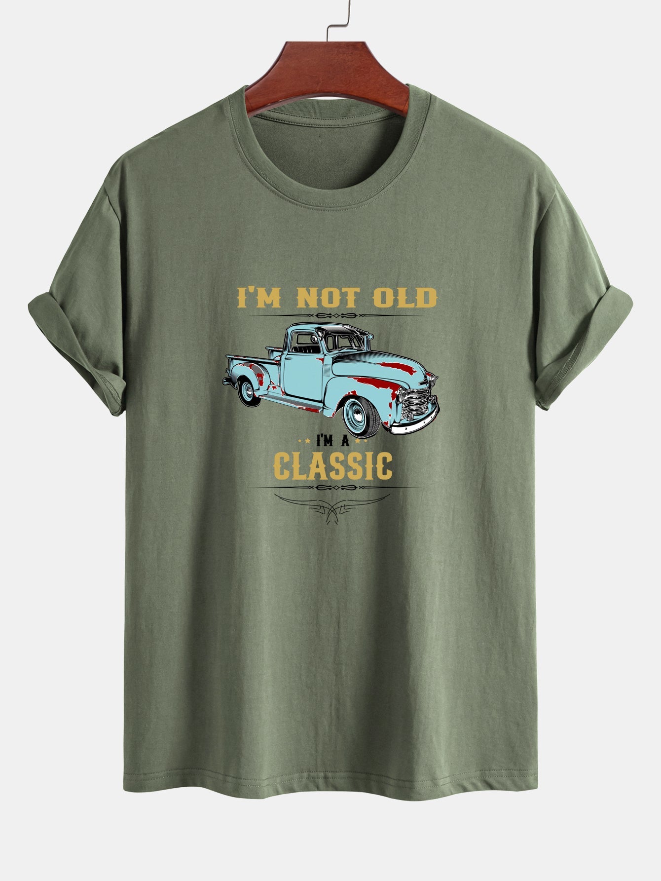 Regular Fit Classic Car Print Cotton T-Shirt