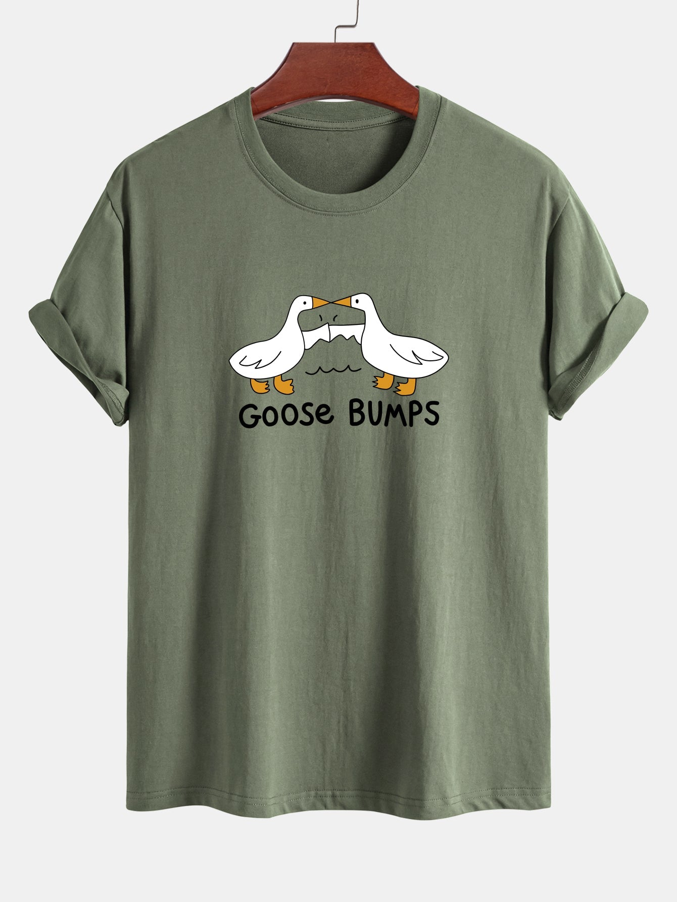 Regular Fit Goose Fist Bump Print Cotton T-Shirt