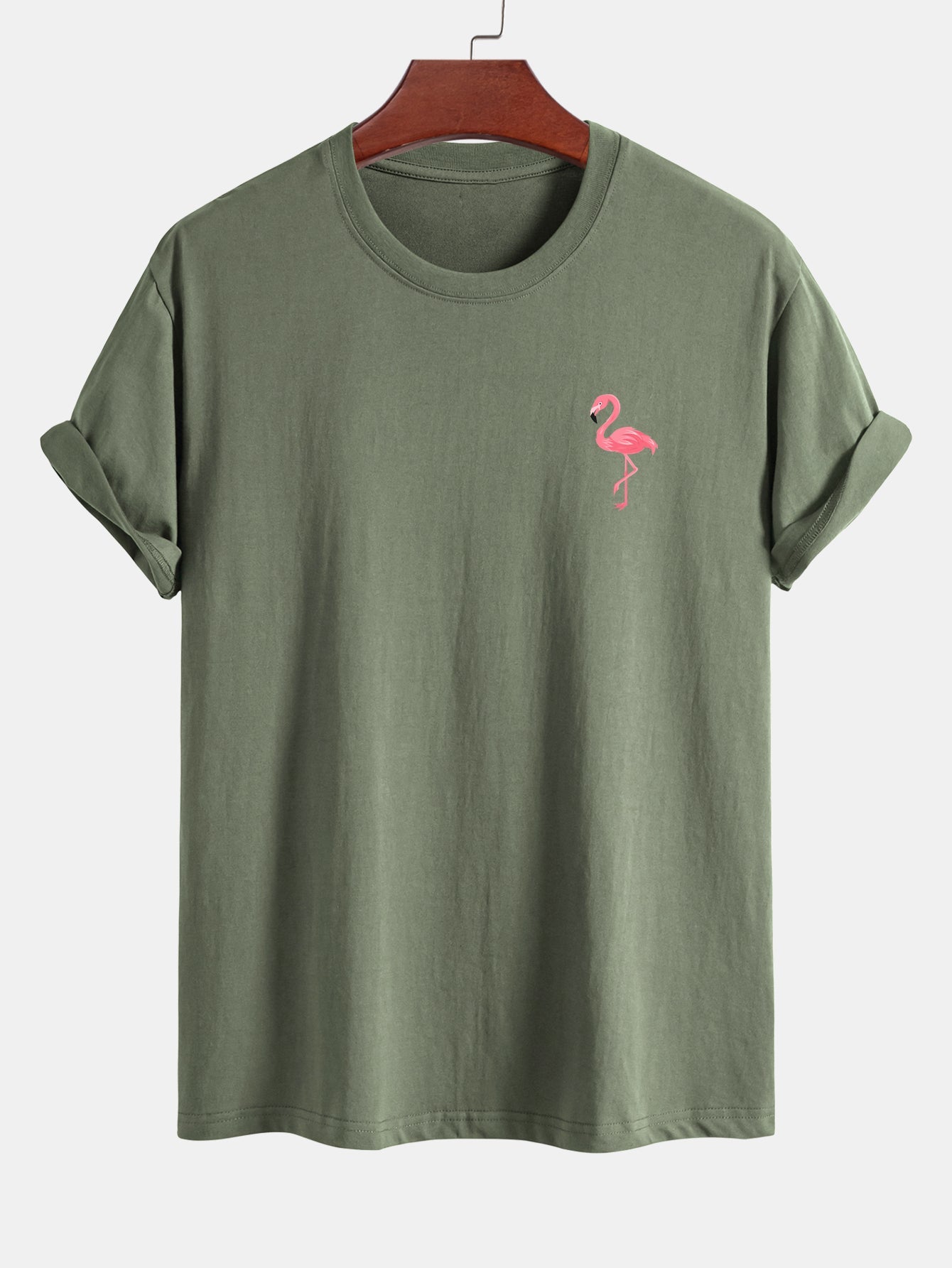 Regular Fit Flamingo Print Cotton T-Shirt