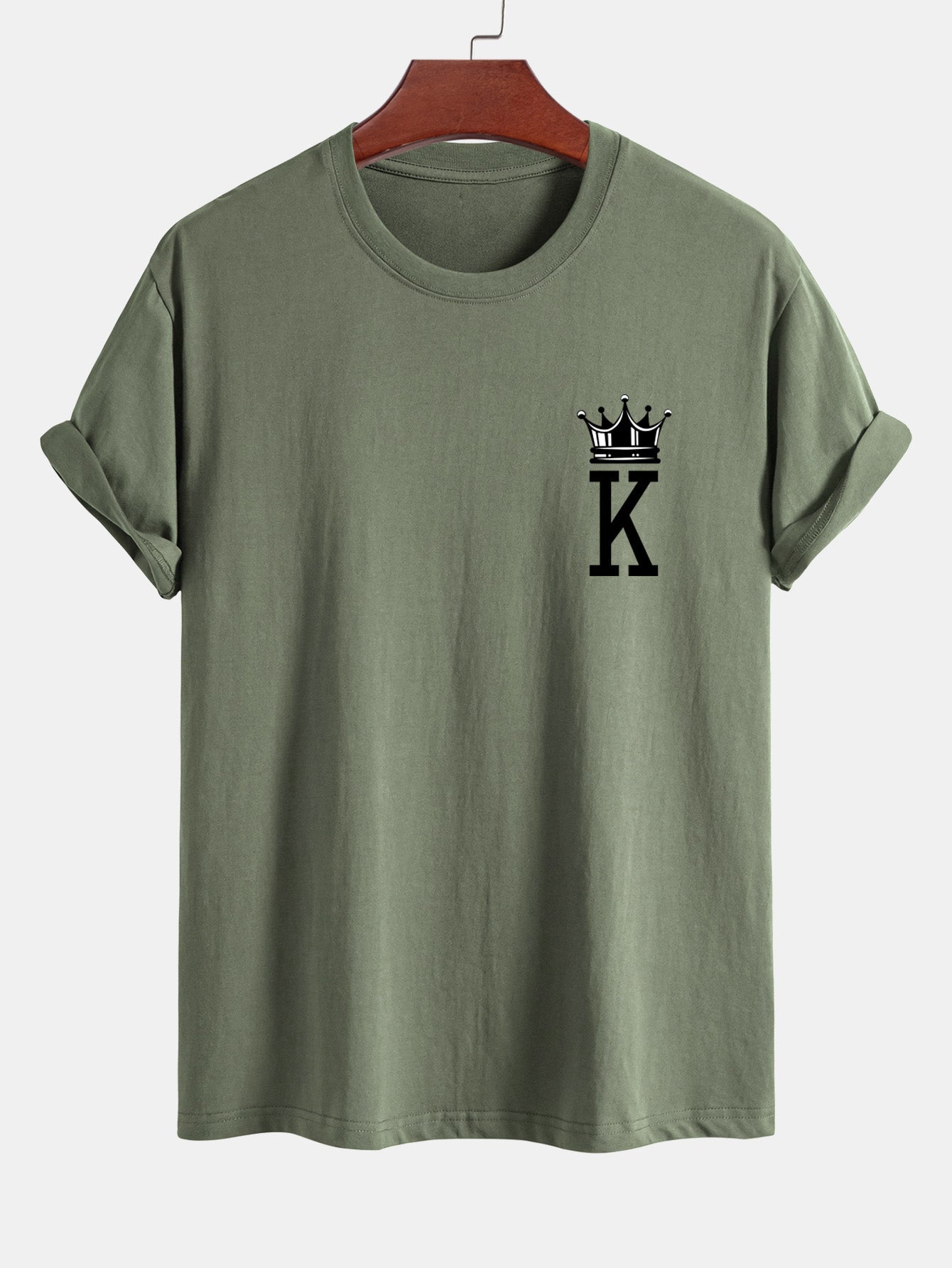 Regular Fit Crown King Print Cotton T-Shirt
