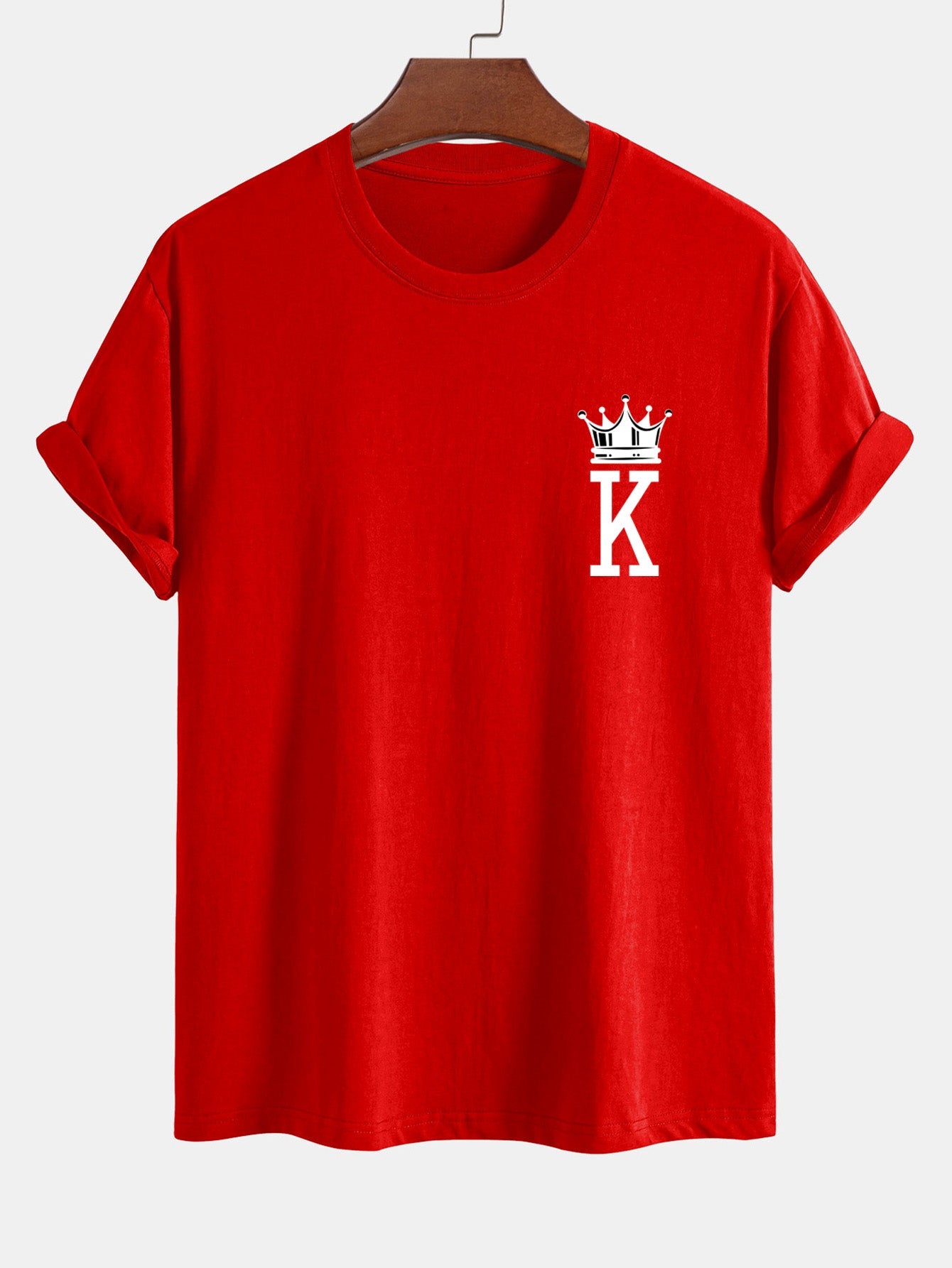 Regular Fit Crown King Print Cotton T-Shirt