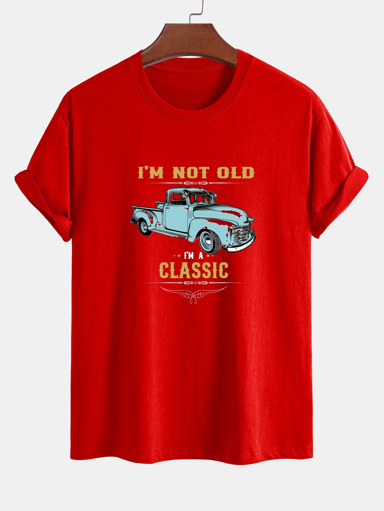 Regular Fit Classic Car Print Cotton T-Shirt