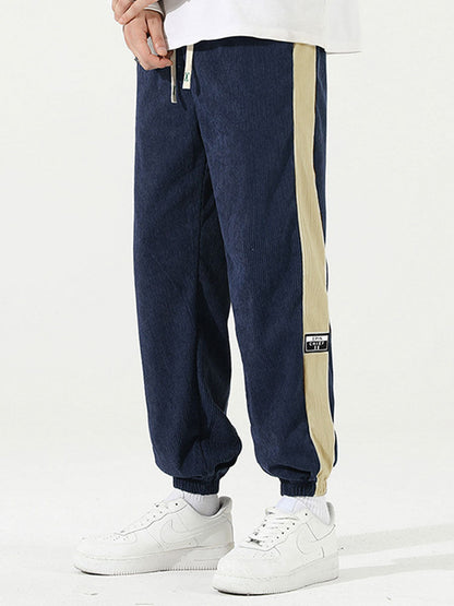 Side Stripe Corduroy Jogging Pants