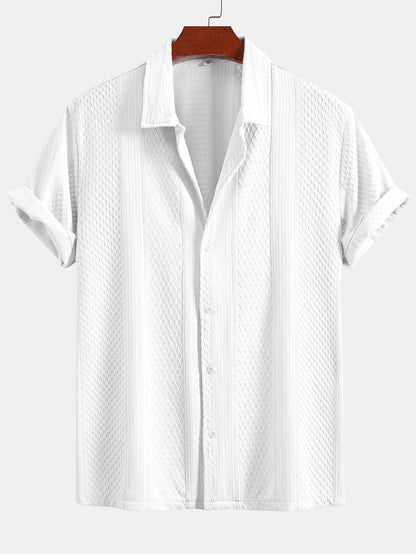 Geometric Jacquard Button Up Shirt