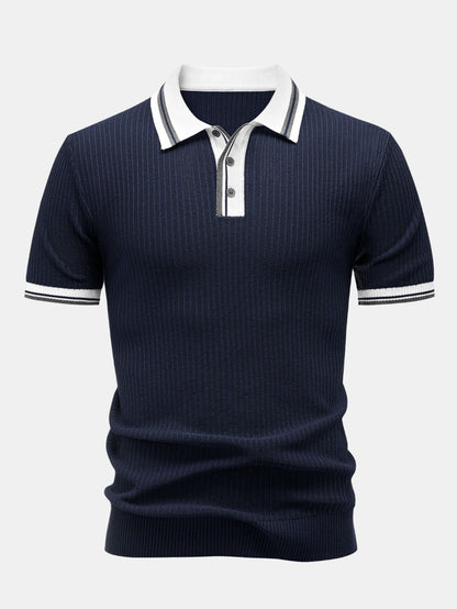 Contrast Trim Knit Polo Shirt