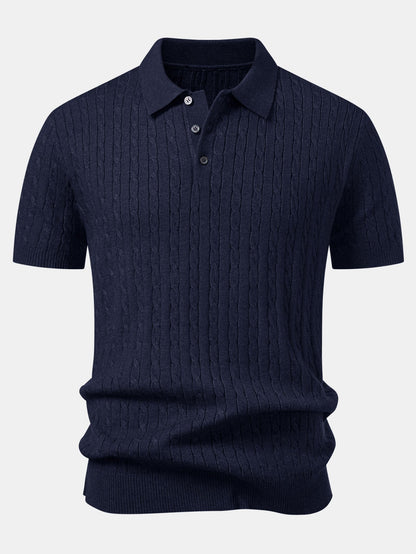 Twisted Jacquard Knit Polo