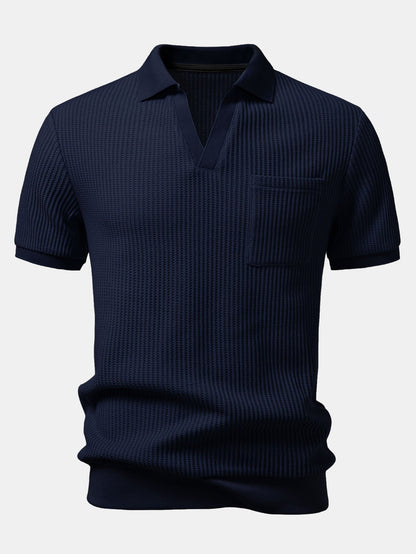 Waffle Johnny Collar Polo With Pocket