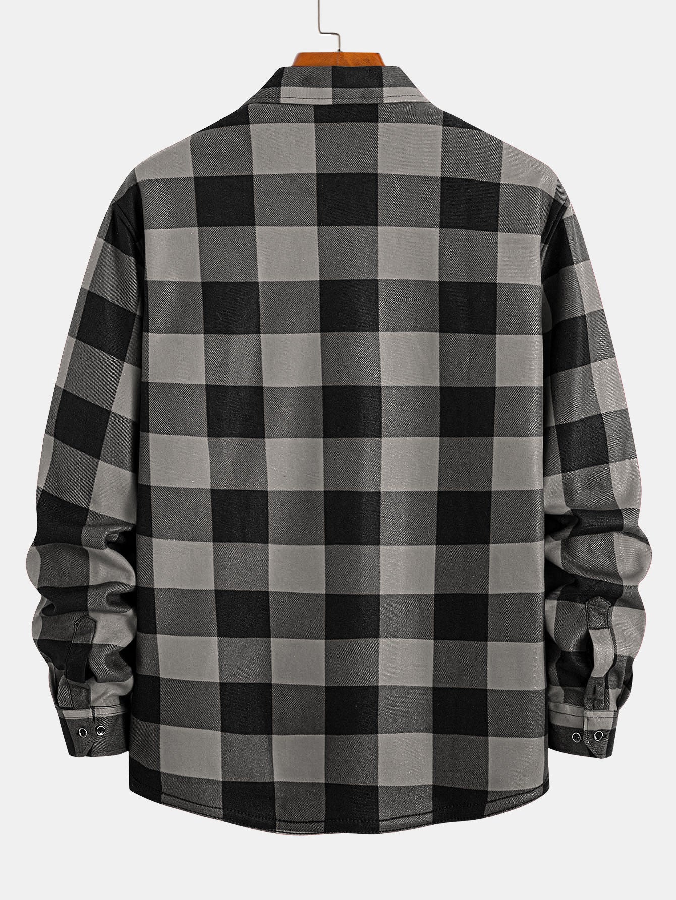Flannel Fleece Lined Plaid Shirt With Pockets