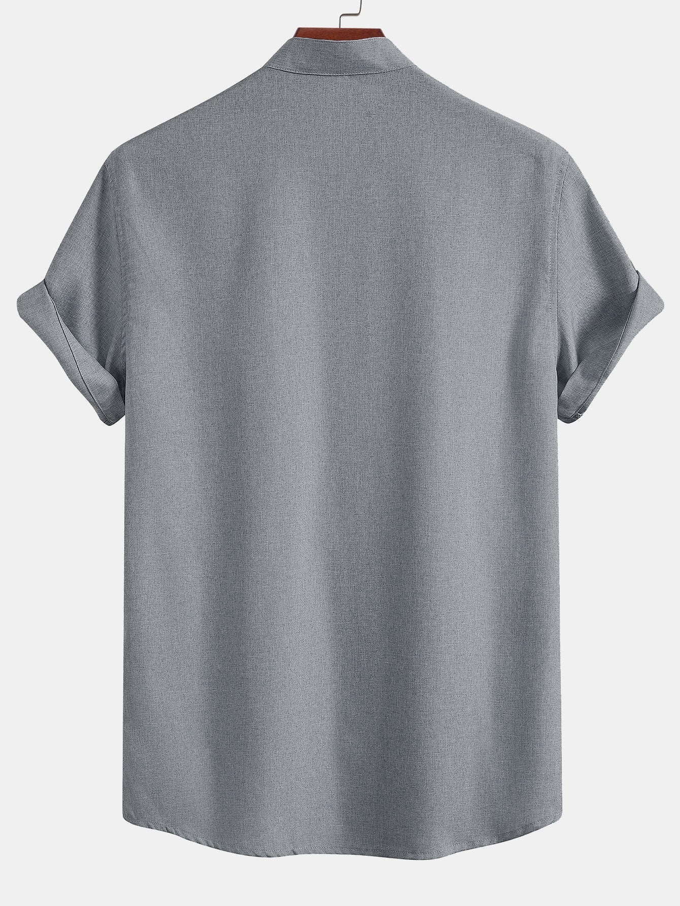 Contrast Pocket Stand Collar Shirt