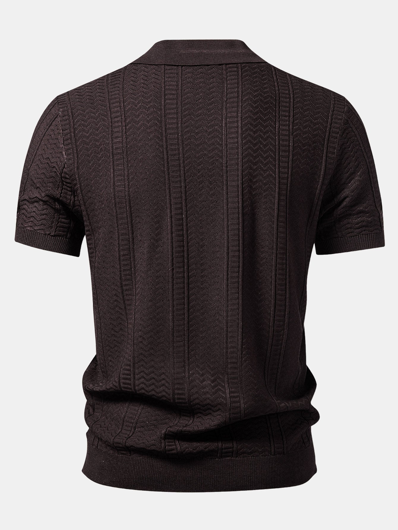 Geometric Jacquard Knit Polo