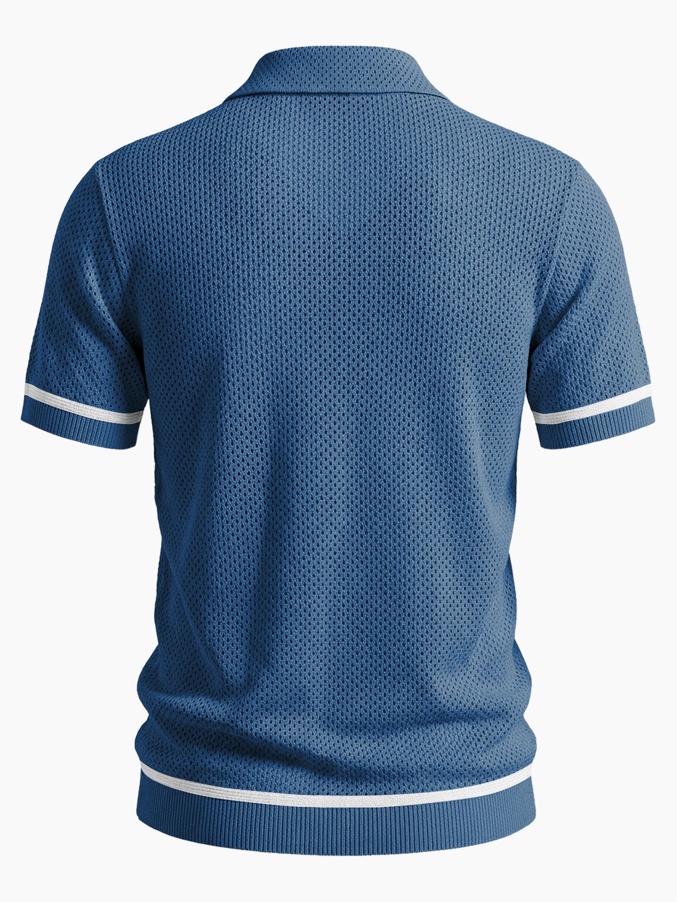 Contrast Trim Open Knit Shirt