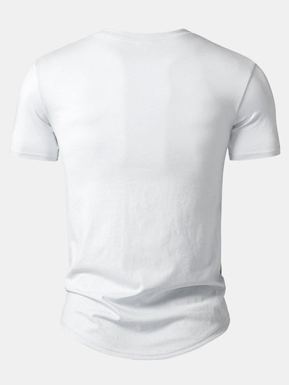 3 Pieces Basic Cotton Arc Hem T-Shirts