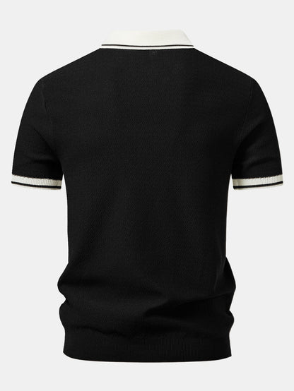 Contrast Zipper Knit Polo