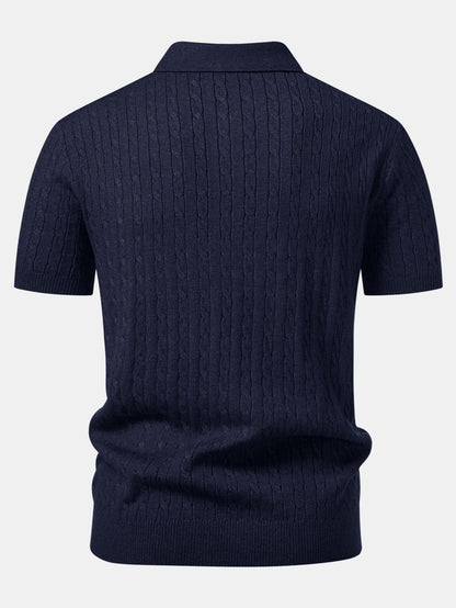 Twisted Jacquard Knit Polo
