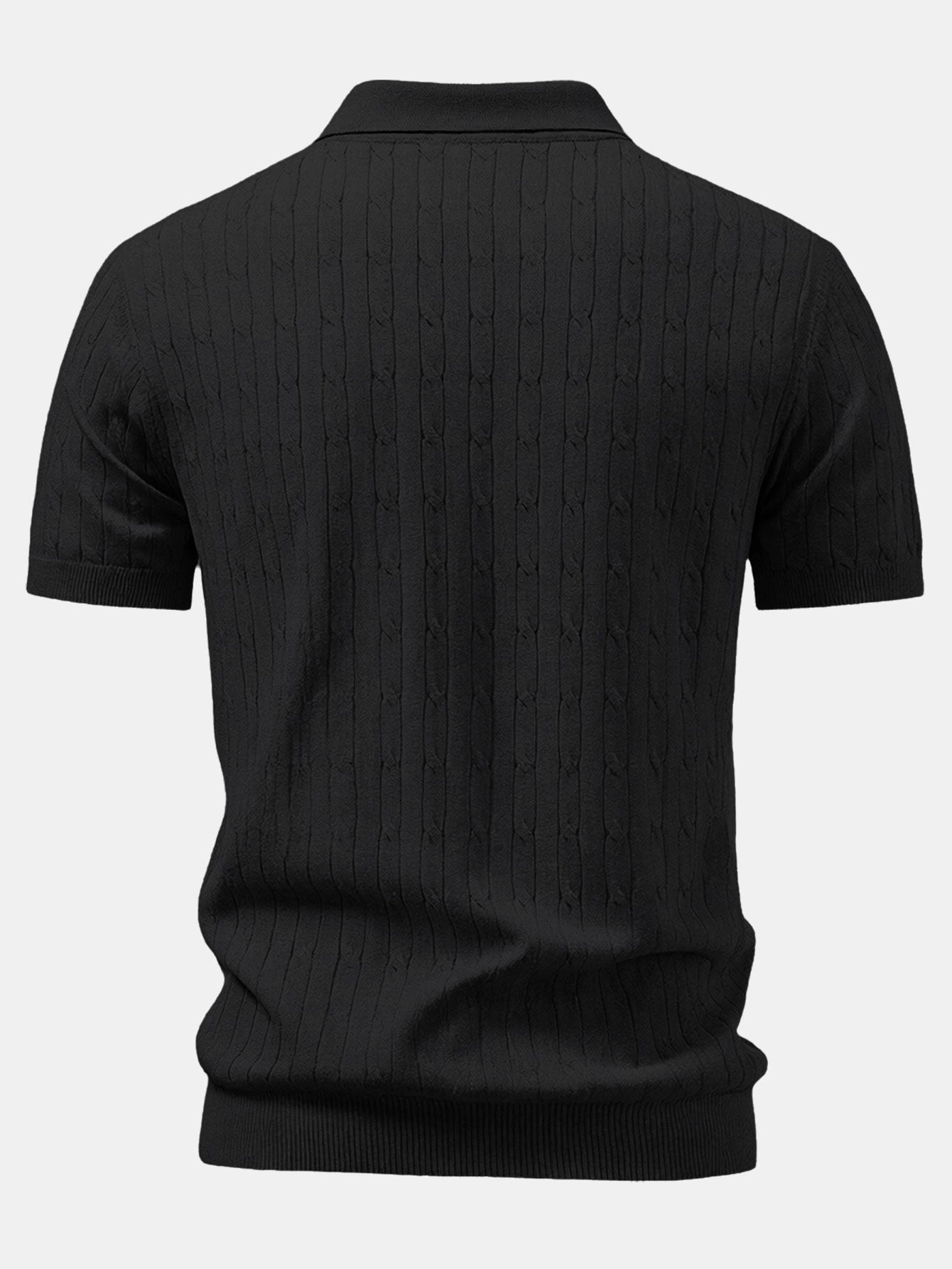 Twisted Jacquard Zipper Knit Polo