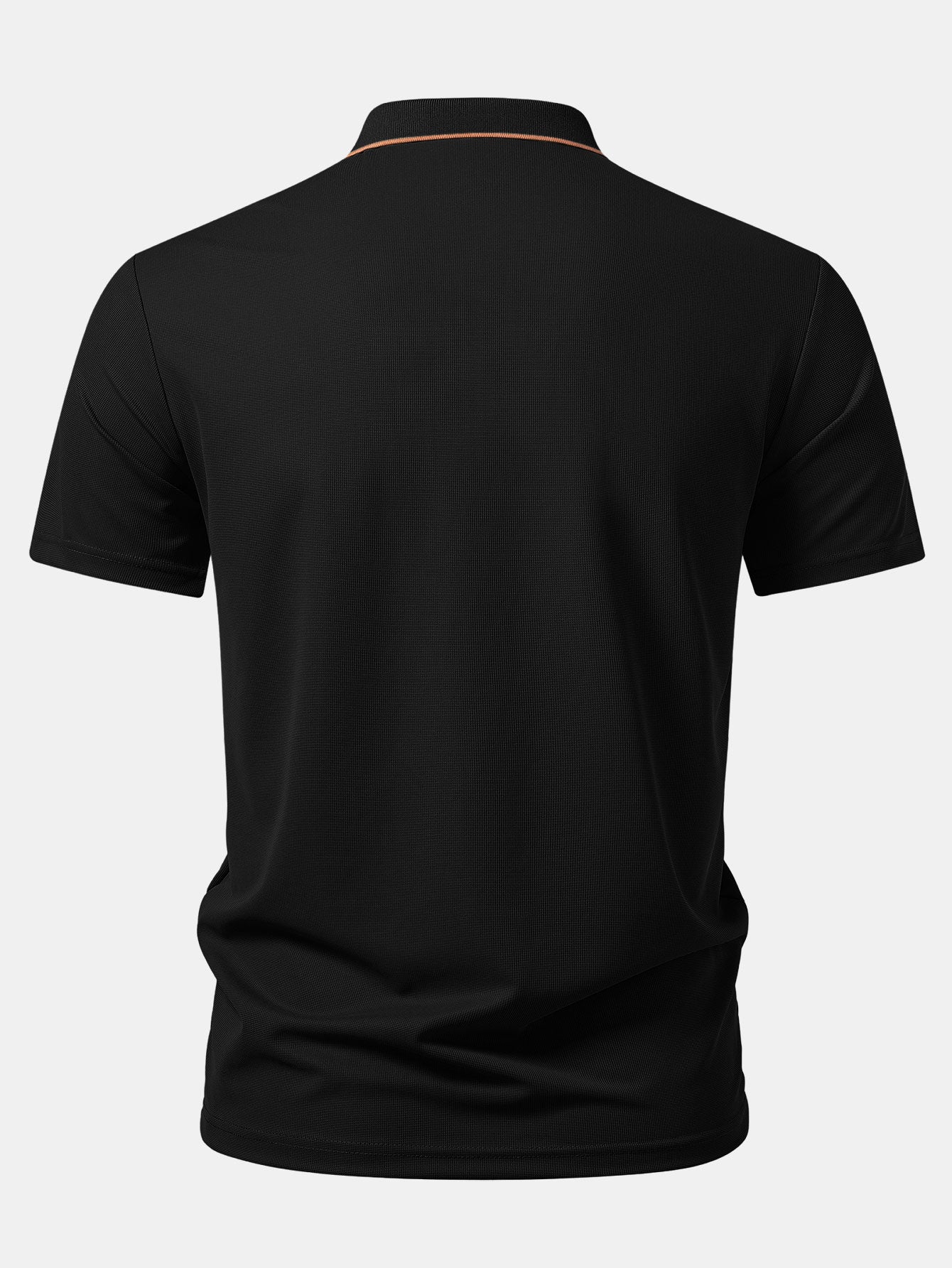 Textured Zipper Polo