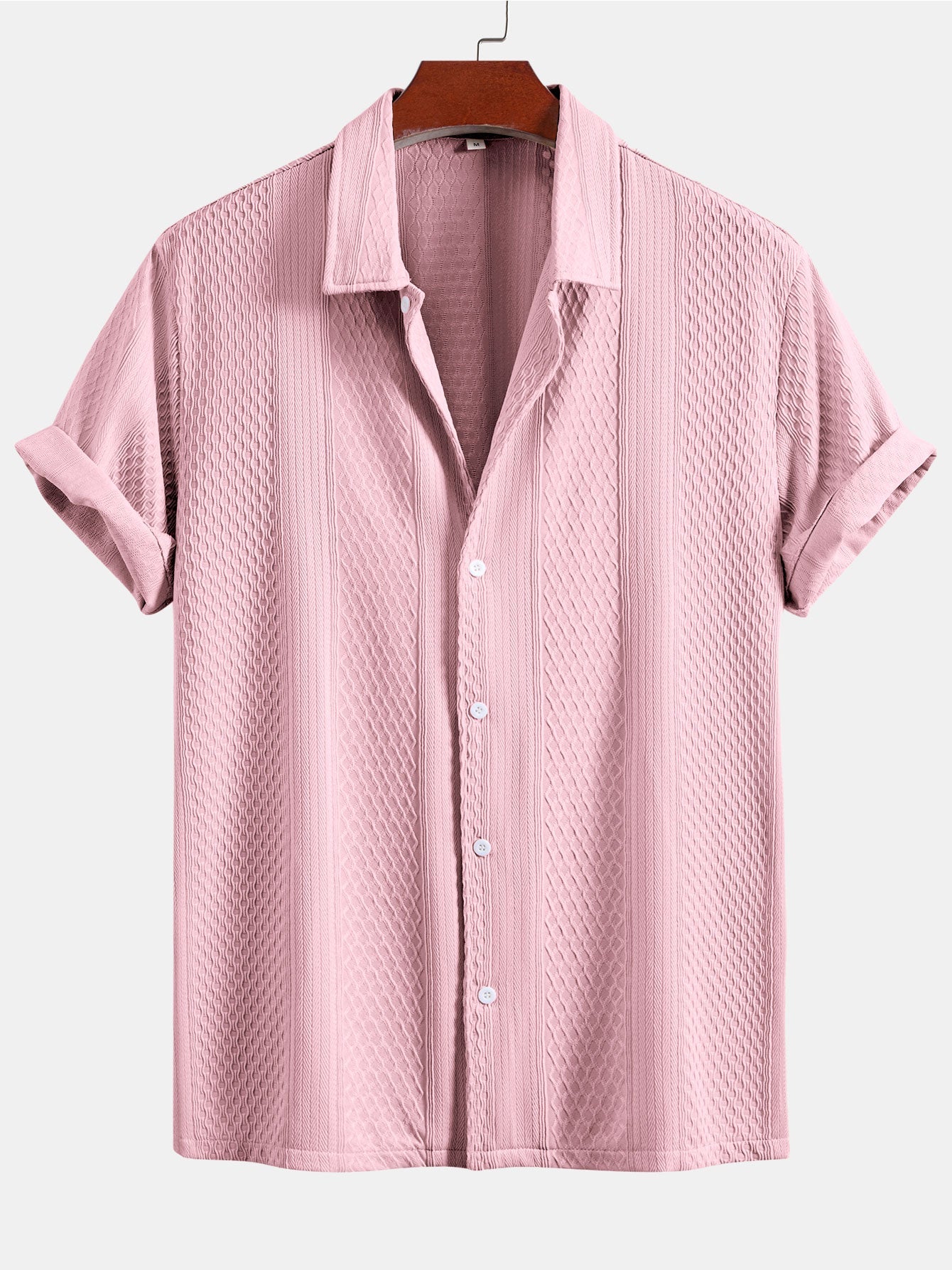 Geometric Jacquard Button Up Shirt
