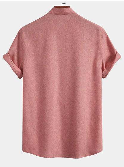 Contrast Pocket Stand Collar Shirt