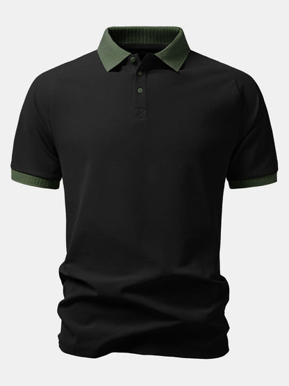 Contrast Raglan Sleeve Polo