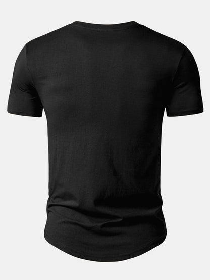 3 Pieces Basic Cotton Arc Hem T-Shirts