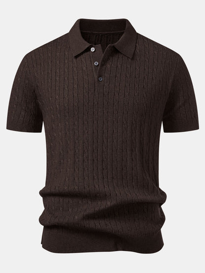 Twisted Jacquard Knit Polo