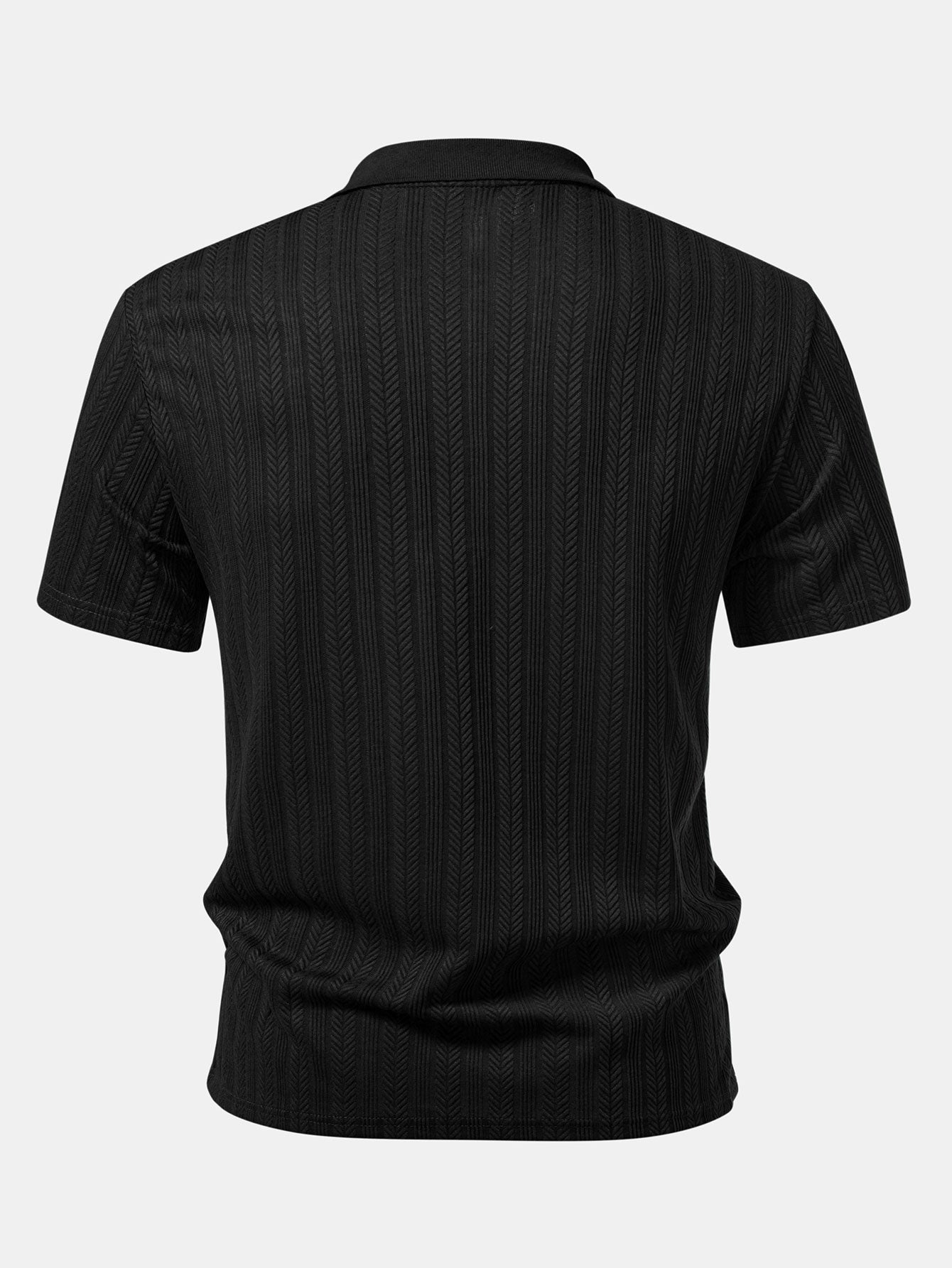 Textured Zipper Polo