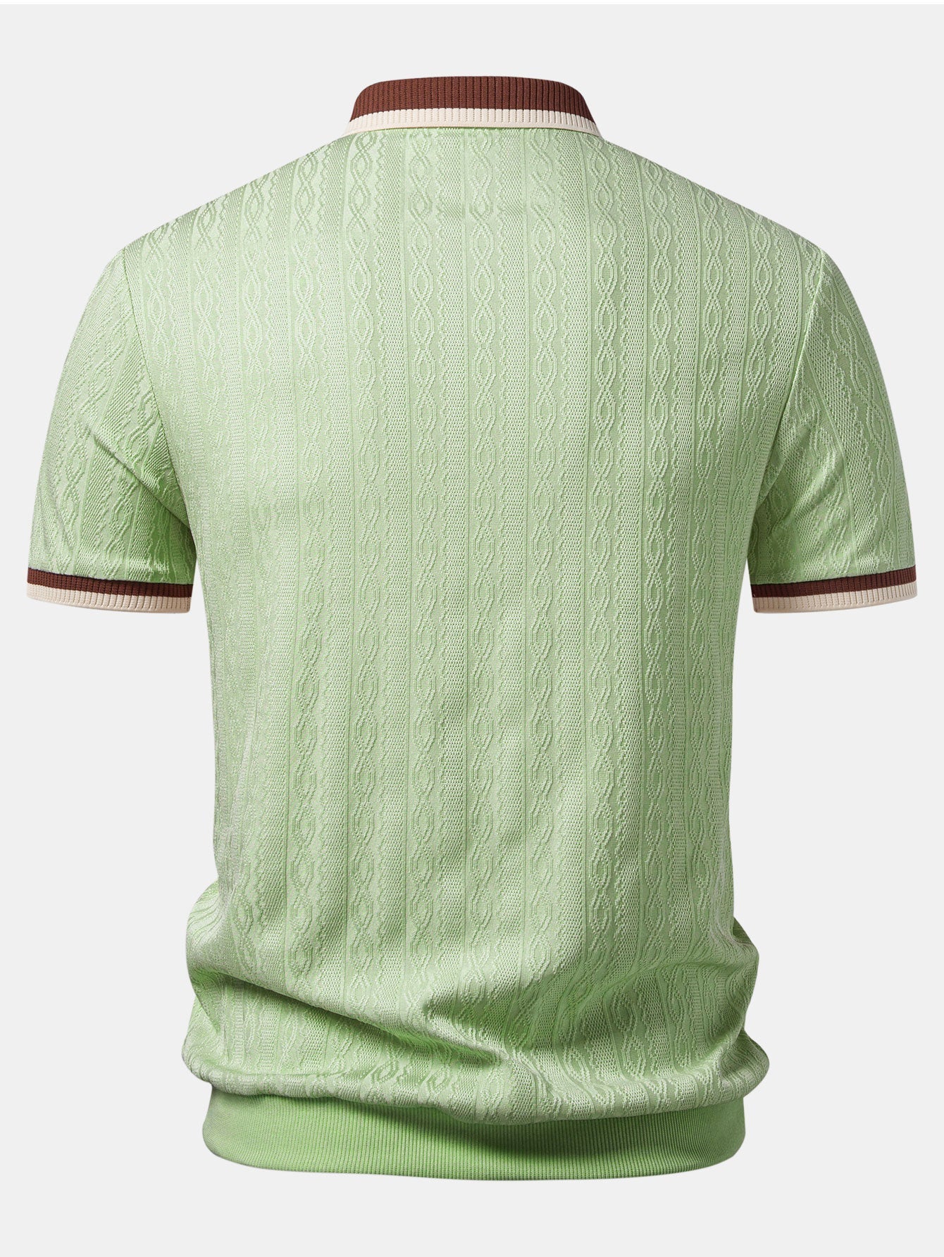 Contrast Trim Textured Knit Polo