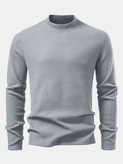 3 Pieces Long Sleeve Waffle Mock Neck T-Shirt