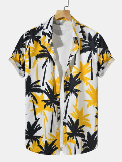 Palm Tree Print Button Up Shirt