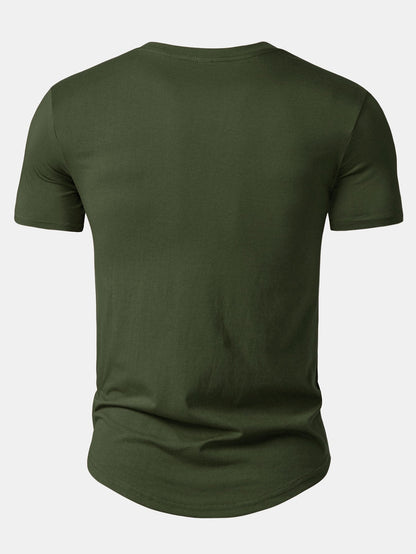 3 Pieces Basic Cotton Arc Hem T-Shirts