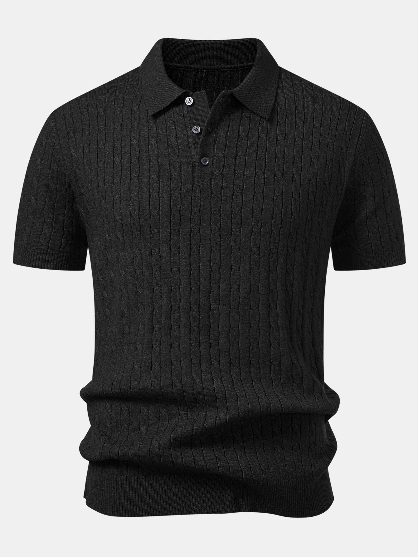 Twisted Jacquard Knit Polo