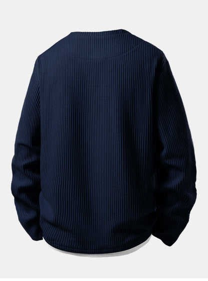 Relax Fit Waffle 2 In 1 Notched Collar T-Shirt