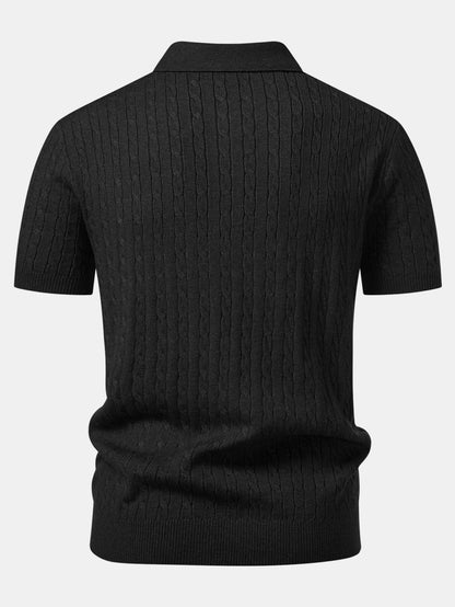 Twisted Jacquard Knit Polo
