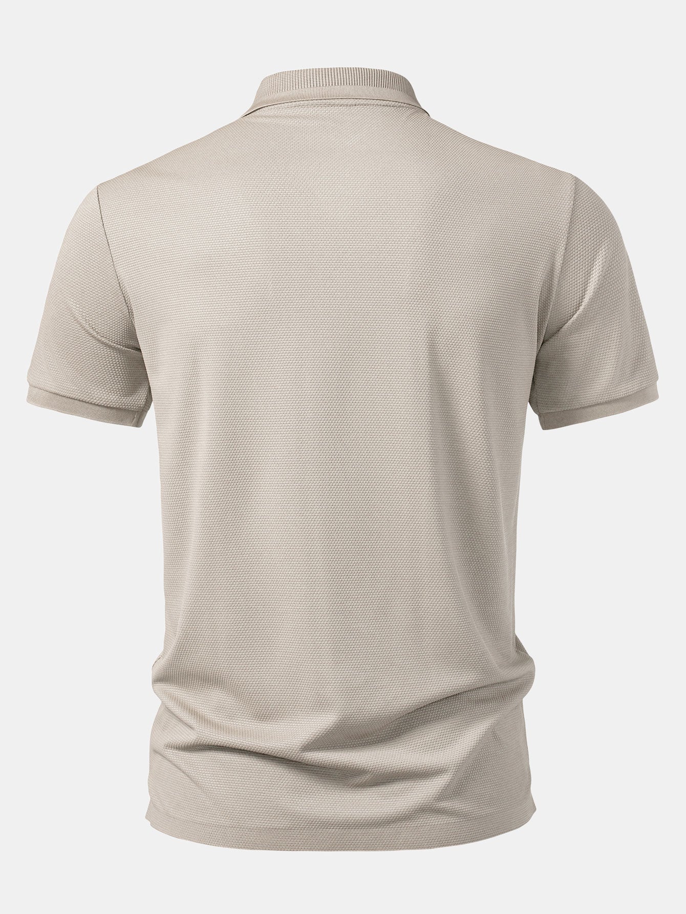 Pineapple Textured Zipper Polo