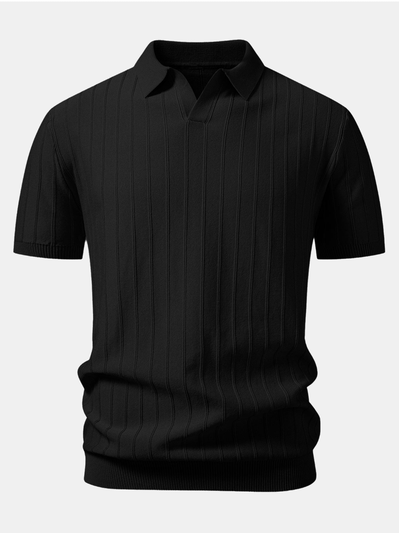 Stripe Johnny Collar Knit Polo