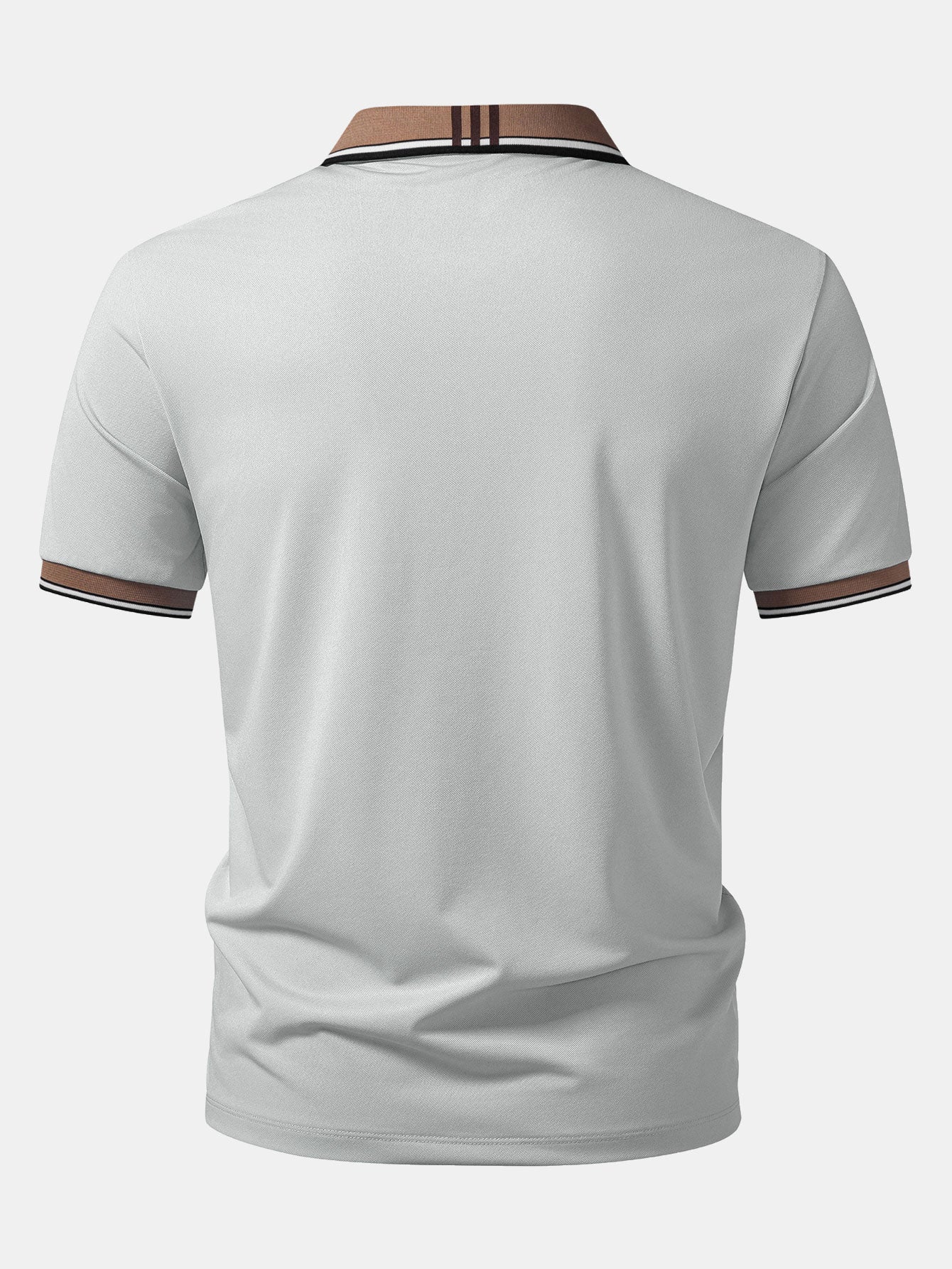 Contrast Striped Collar Polo