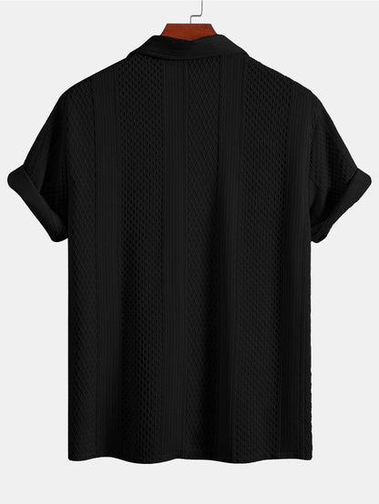 Geometric Jacquard Button Up Shirt