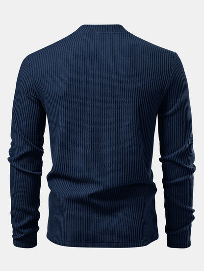 3 Pieces Long Sleeve Waffle Mock Neck T-Shirt