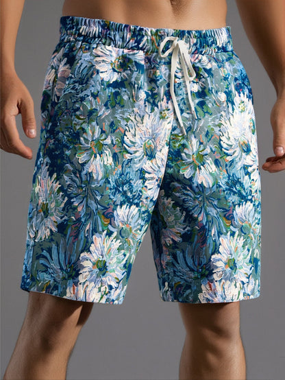 Painted Floral Jacquard Shorts