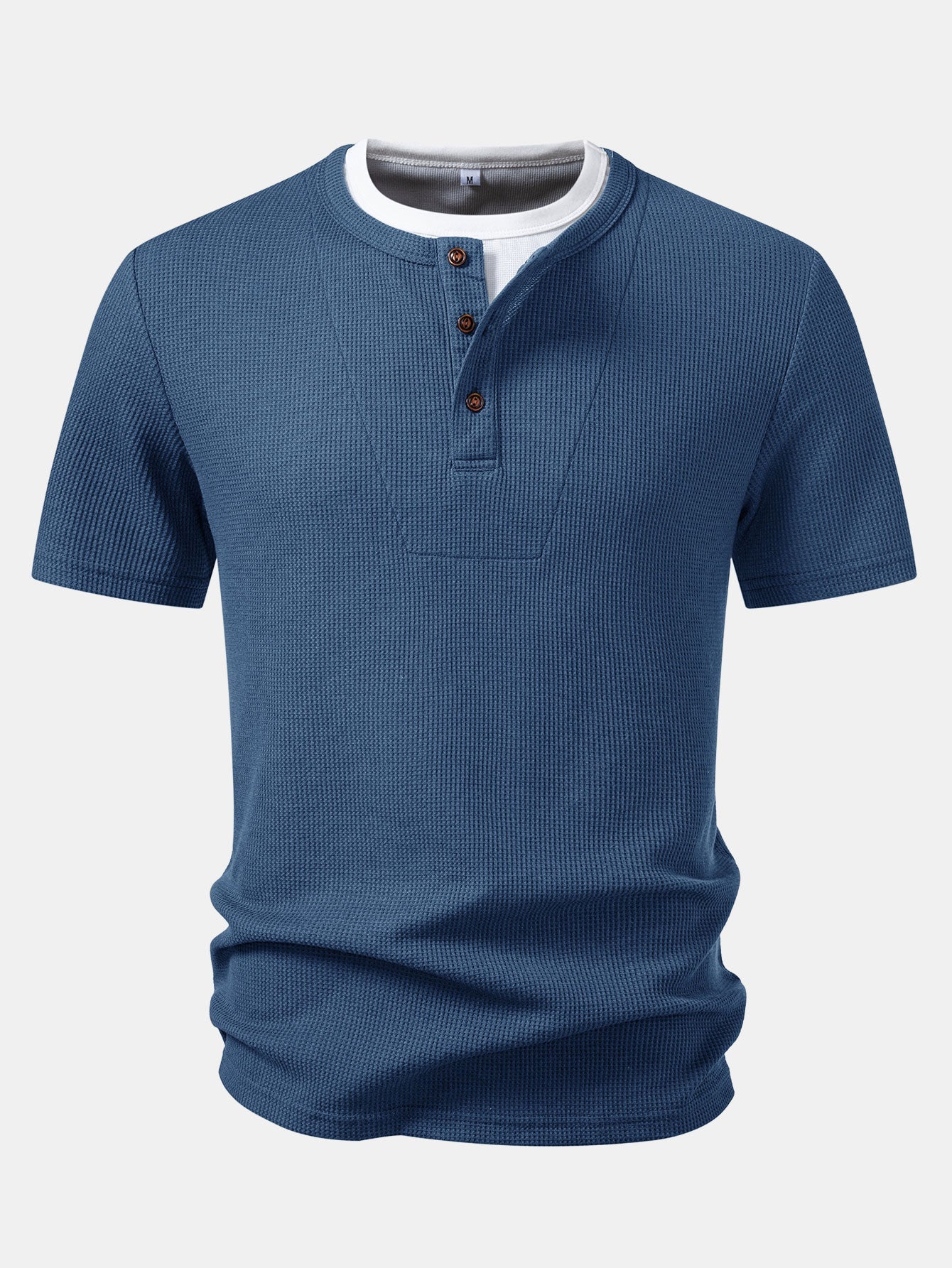 2 In 1 Waffle Henley Shirt
