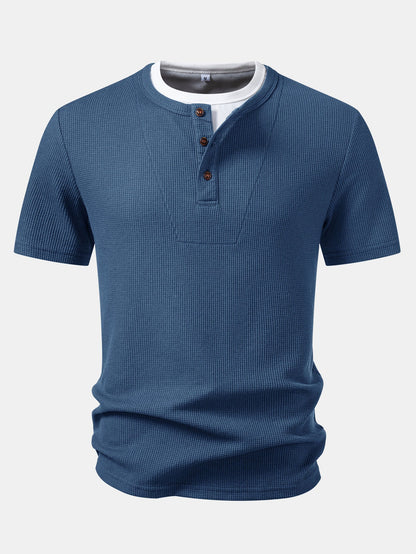 2 In 1 Waffle Henley Shirt