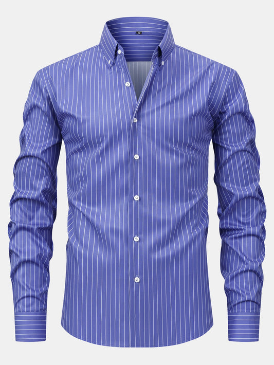 Long Sleeve Stripe Button Up Shirt