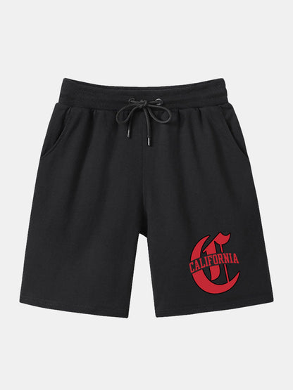 California Print Mid Length Shorts
