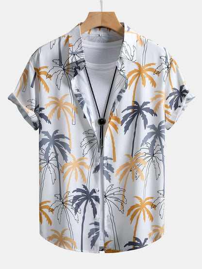 Palm Tree Print Button Up Shirt