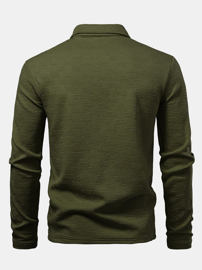 Long Sleeve Stripe Polo Shirt